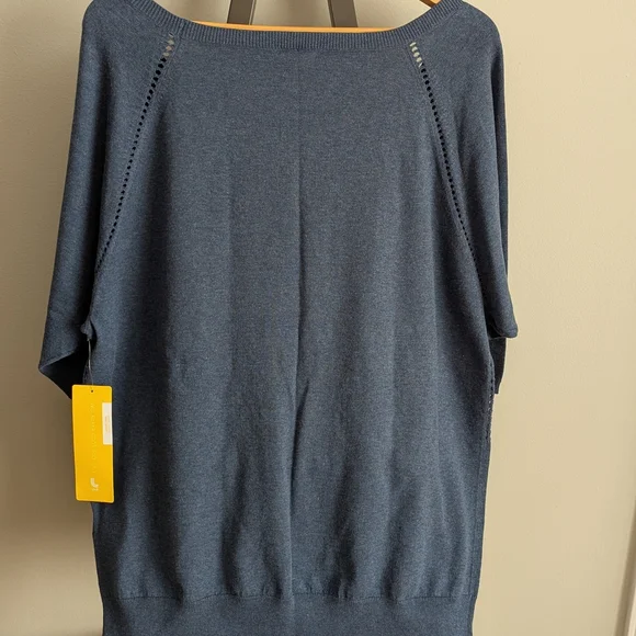 Lole Scoop Neck Lightweight Knit Sweater in Slate Blue - Picture 6 of 9